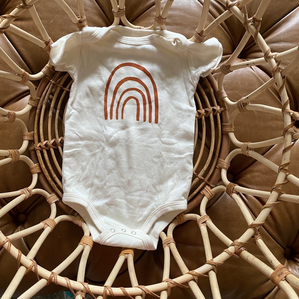 Tenth & Pine Organic Muted Rainbow Bodysuit Onsie